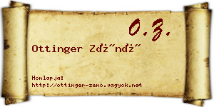 Ottinger Zénó névjegykártya